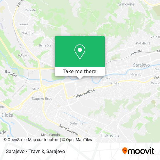 Sarajevo - Travnik map