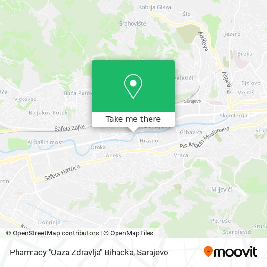 Pharmacy "Oaza Zdravlja" Bihacka map