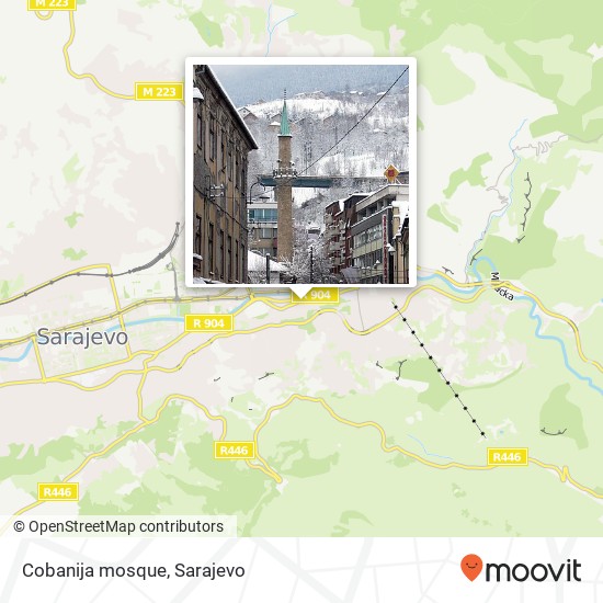 Cobanija mosque map