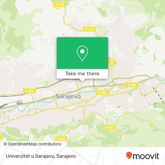 Univerzitet u Sarajevu mapa