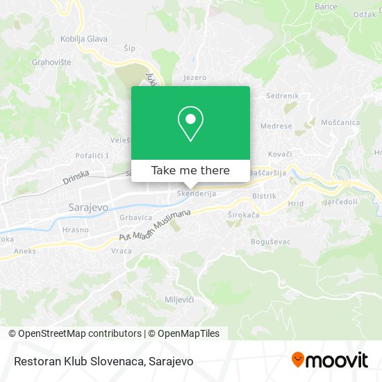 Restoran Klub Slovenaca mapa