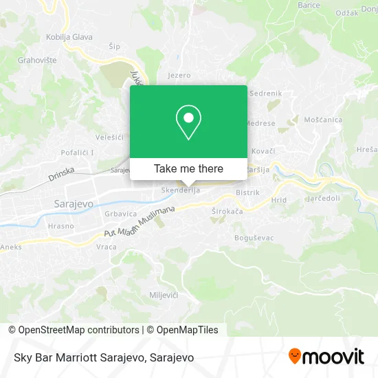 Sky Bar Marriott Sarajevo map