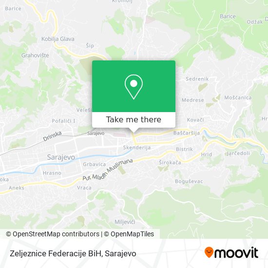 Zeljeznice Federacije BiH map