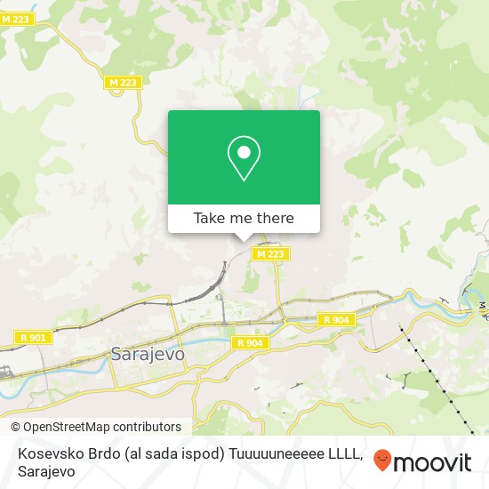 Kosevsko Brdo (al sada ispod) Tuuuuuneeeee LLLL mapa