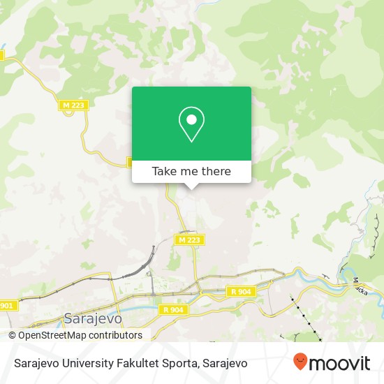 Sarajevo University Fakultet Sporta mapa