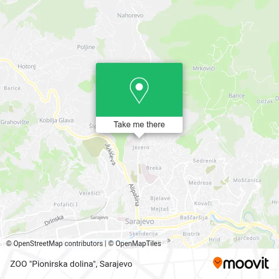ZOO "Pionirska dolina" mapa