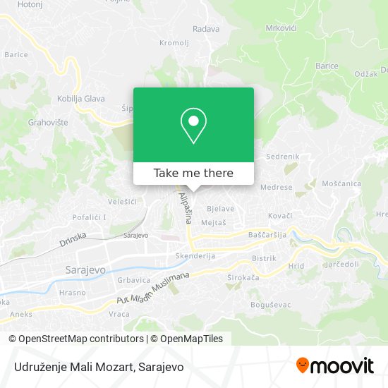 Udruženje Mali Mozart map