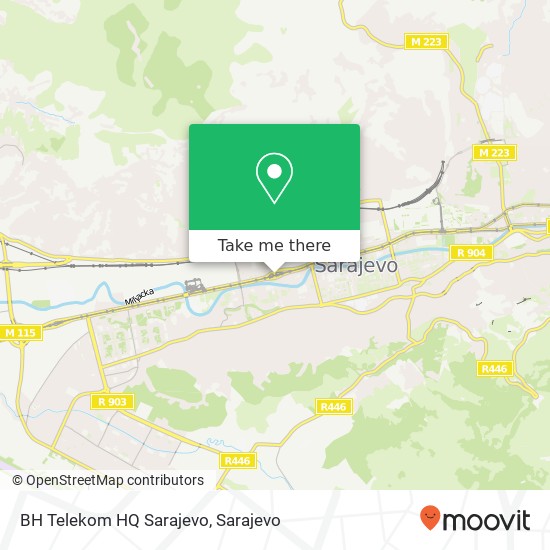 BH Telekom HQ Sarajevo map