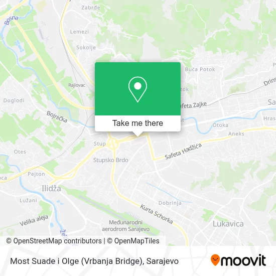 Most Suade i Olge (Vrbanja Bridge) map