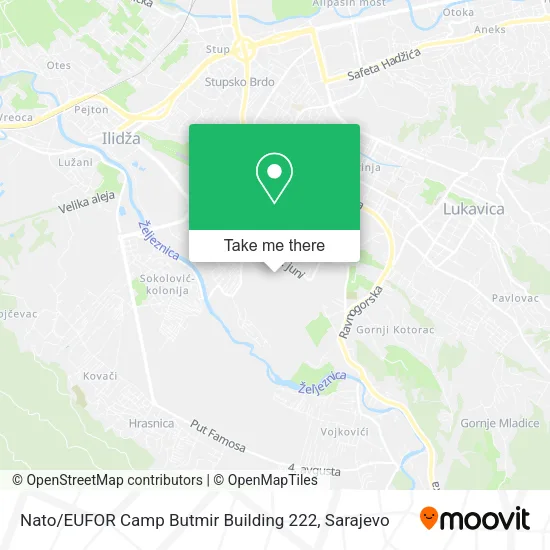 Nato / EUFOR Camp Butmir Building 222 map