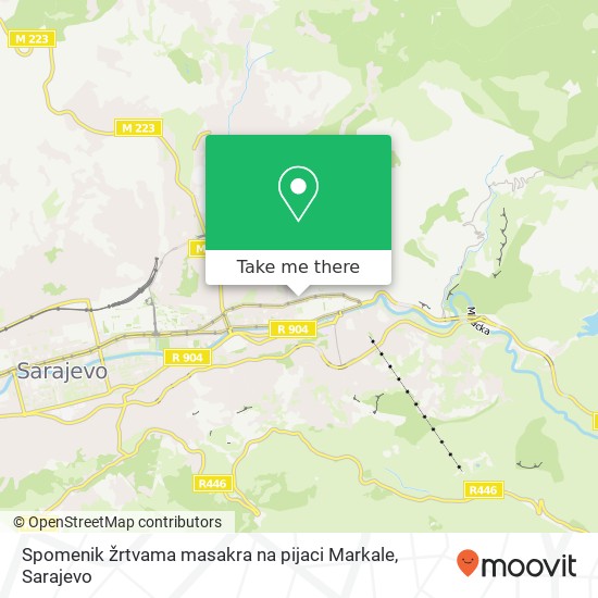 Spomenik žrtvama masakra na pijaci Markale map