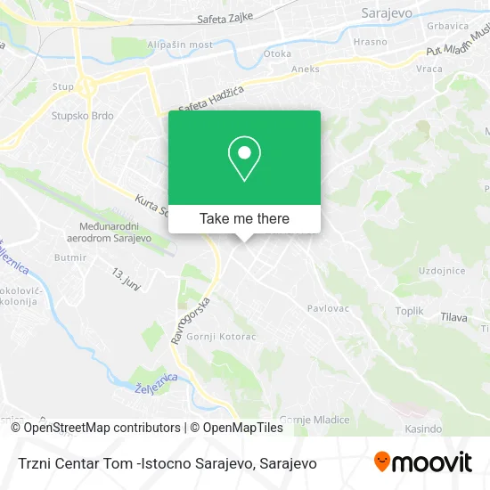 Trzni Centar Tom -Istocno Sarajevo map