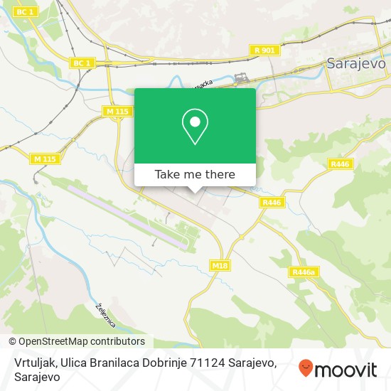 Karta Vrtuljak, Ulica Branilaca Dobrinje 71124 Sarajevo