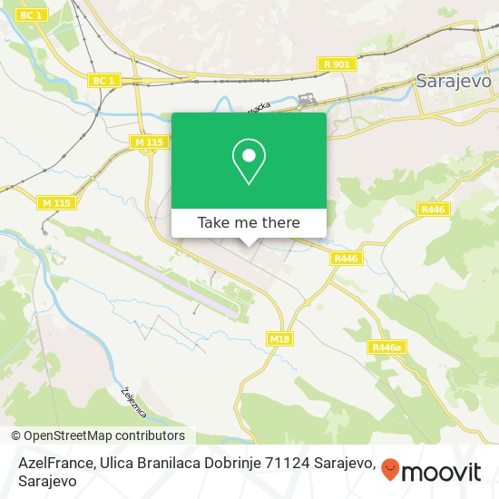 AzelFrance, Ulica Branilaca Dobrinje 71124 Sarajevo mapa