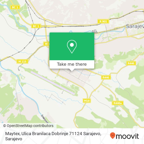 Maytex, Ulica Branilaca Dobrinje 71124 Sarajevo mapa