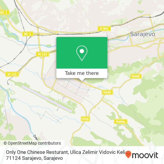 Only One Chinese Resturant, Ulica Zelimir Vidovic Keli 71124 Sarajevo map