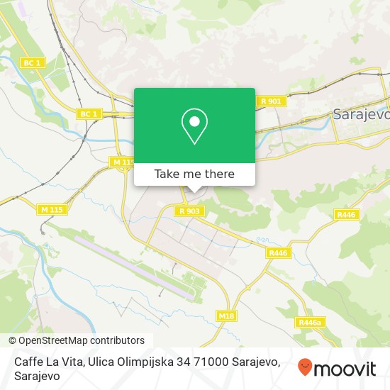 Caffe La Vita, Ulica Olimpijska 34 71000 Sarajevo map