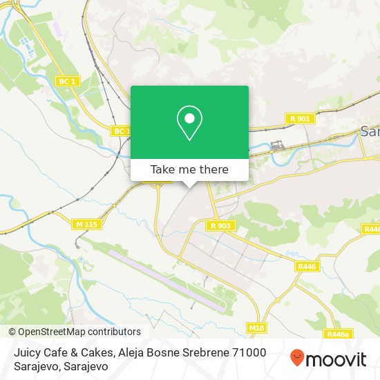 Juicy Cafe & Cakes, Aleja Bosne Srebrene 71000 Sarajevo mapa