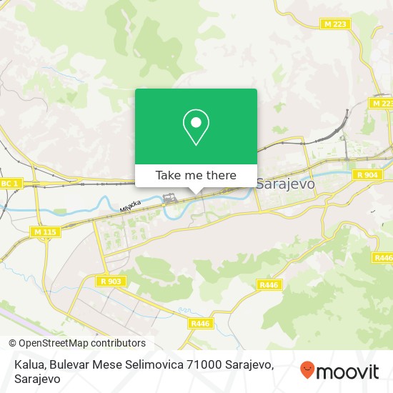 Kalua, Bulevar Mese Selimovica 71000 Sarajevo map