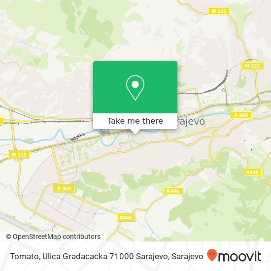 Karta Tomato, Ulica Gradacacka 71000 Sarajevo