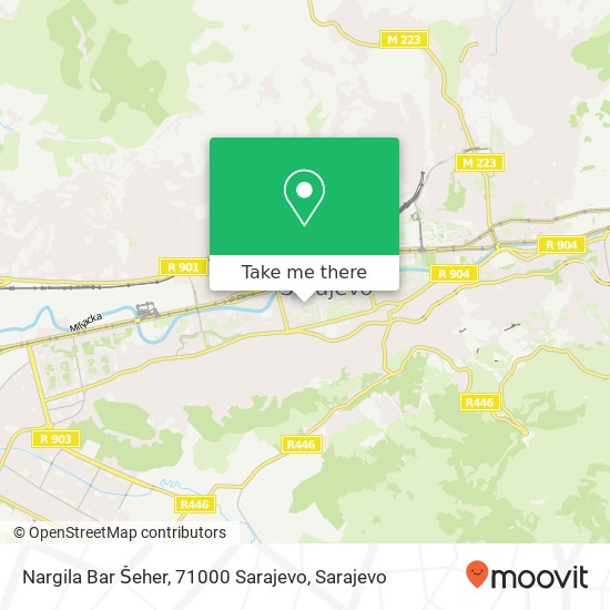 Nargila Bar Šeher, 71000 Sarajevo mapa