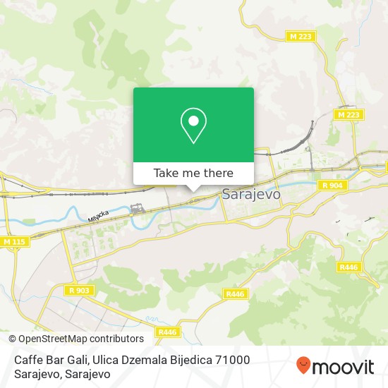 Caffe Bar Gali, Ulica Dzemala Bijedica 71000 Sarajevo map