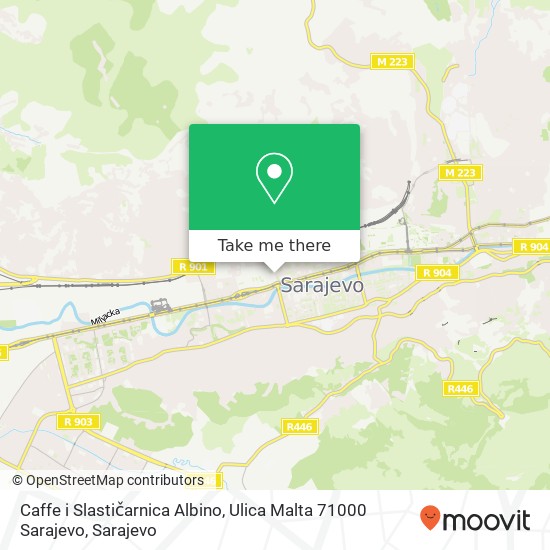 Caffe i Slastičarnica Albino, Ulica Malta 71000 Sarajevo mapa