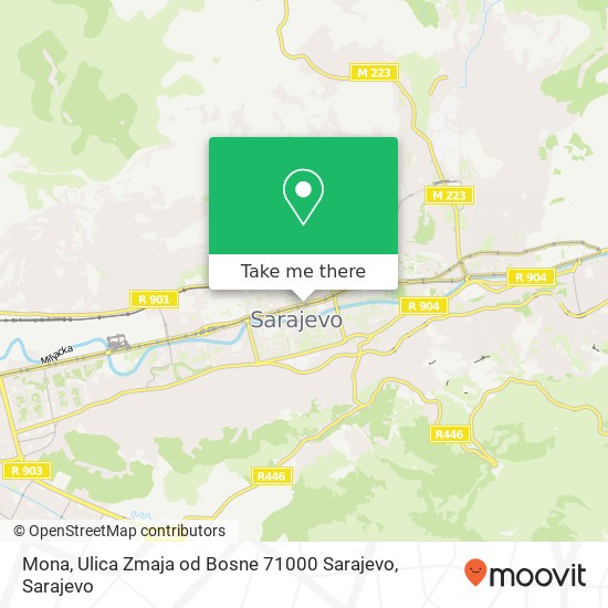 Mona, Ulica Zmaja od Bosne 71000 Sarajevo mapa