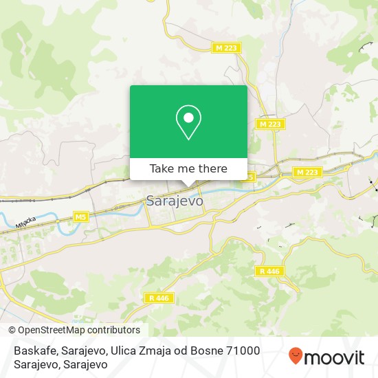 Baskafe, Sarajevo, Ulica Zmaja od Bosne 71000 Sarajevo map