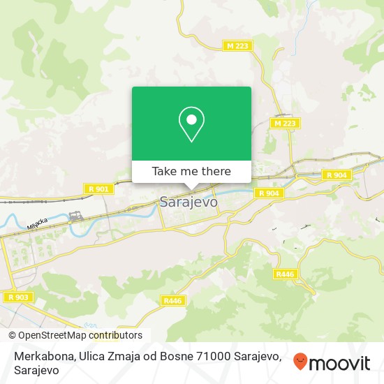 Merkabona, Ulica Zmaja od Bosne 71000 Sarajevo mapa