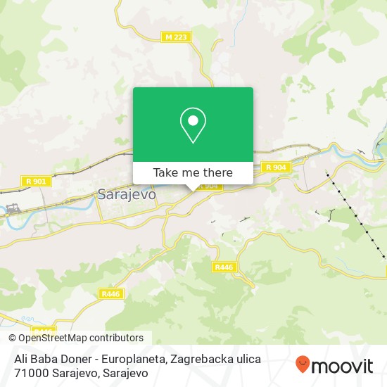 Ali Baba Doner - Europlaneta, Zagrebacka ulica 71000 Sarajevo map