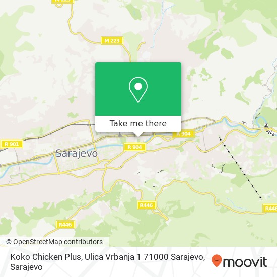 Koko Chicken Plus, Ulica Vrbanja 1 71000 Sarajevo mapa