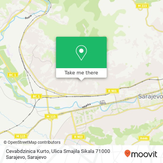 Cevabdzinica Kurto, Ulica Smajila Sikala 71000 Sarajevo map
