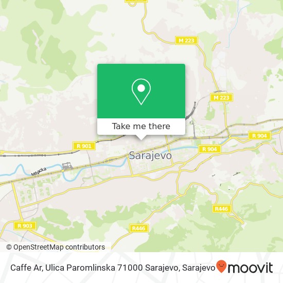 Caffe Ar, Ulica Paromlinska 71000 Sarajevo mapa