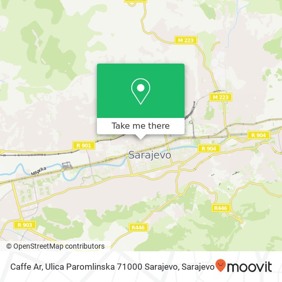 Karta Caffe Ar, Ulica Paromlinska 71000 Sarajevo