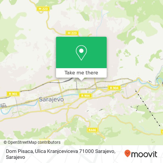 Dom Pisaca, Ulica Kranjceviceva 71000 Sarajevo map