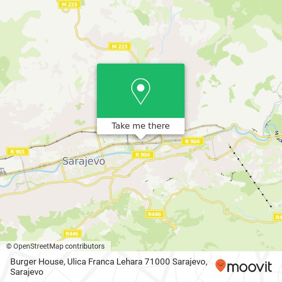 Burger House, Ulica Franca Lehara 71000 Sarajevo mapa