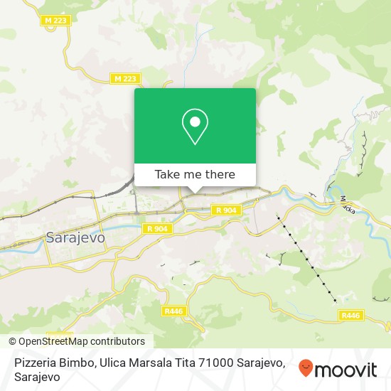 Pizzeria Bimbo, Ulica Marsala Tita 71000 Sarajevo map