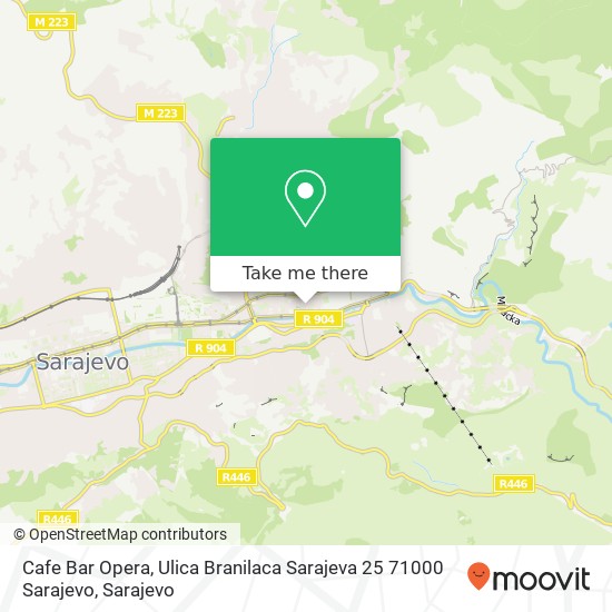 Cafe Bar Opera, Ulica Branilaca Sarajeva 25 71000 Sarajevo mapa