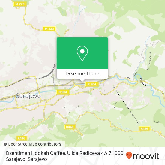 Dzentlmen Hookah Caffee, Ulica Radiceva 4A 71000 Sarajevo map