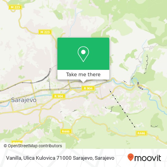 Vanilla, Ulica Kulovica 71000 Sarajevo mapa