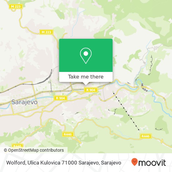 Wolford, Ulica Kulovica 71000 Sarajevo map