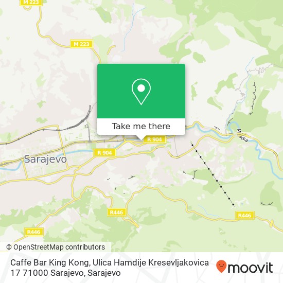 Caffe Bar King Kong, Ulica Hamdije Kresevljakovica 17 71000 Sarajevo mapa