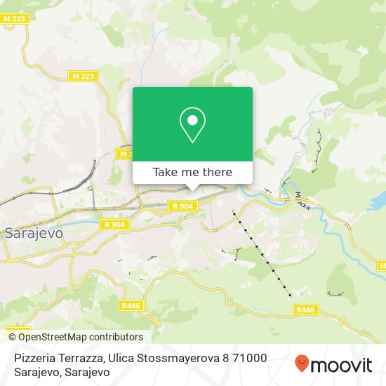 Pizzeria Terrazza, Ulica Stossmayerova 8 71000 Sarajevo mapa