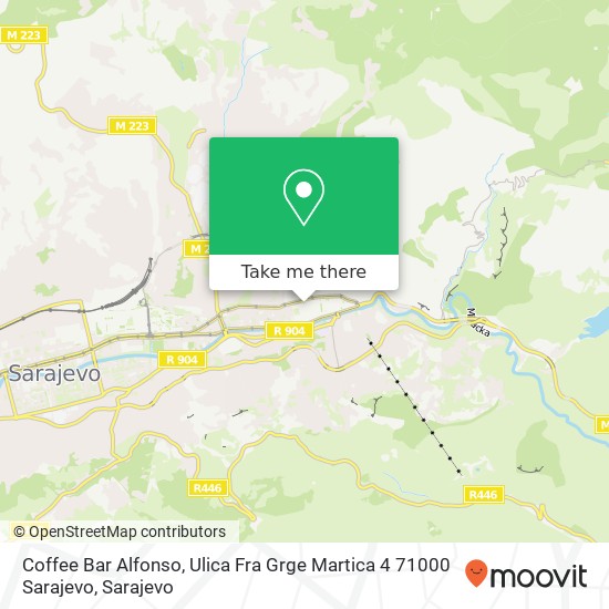 Coffee Bar Alfonso, Ulica Fra Grge Martica 4 71000 Sarajevo map