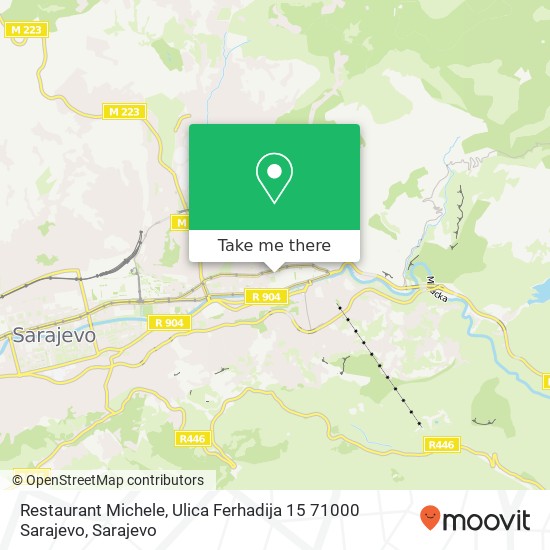 Karta Restaurant Michele, Ulica Ferhadija 15 71000 Sarajevo