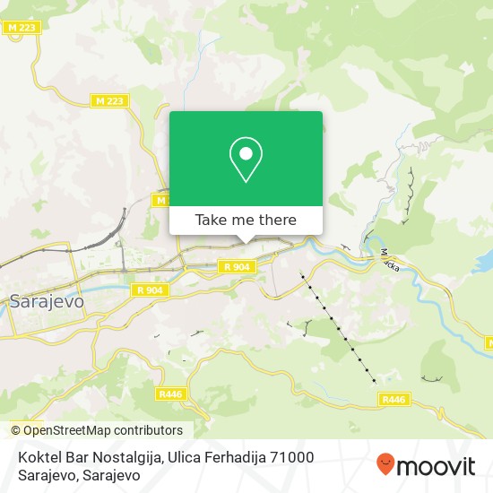 Karta Koktel Bar Nostalgija, Ulica Ferhadija 71000 Sarajevo