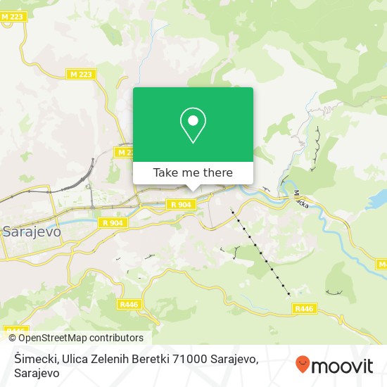 Šimecki, Ulica Zelenih Beretki 71000 Sarajevo map