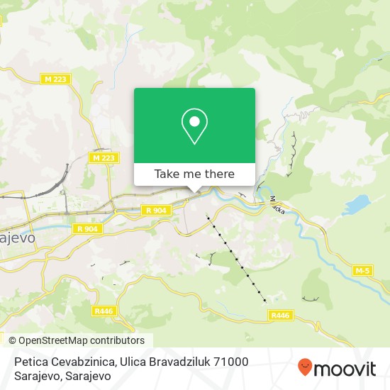 Petica Cevabzinica, Ulica Bravadziluk 71000 Sarajevo mapa