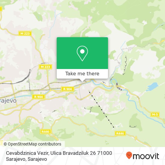 Cevabdzinica Vezir, Ulica Bravadziluk 26 71000 Sarajevo map